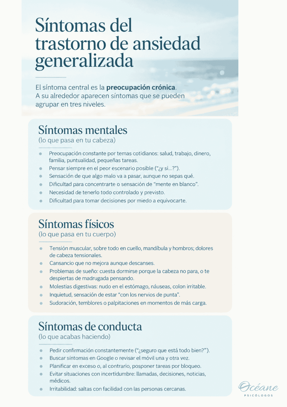 Síntomas de la ansiedad generalizada